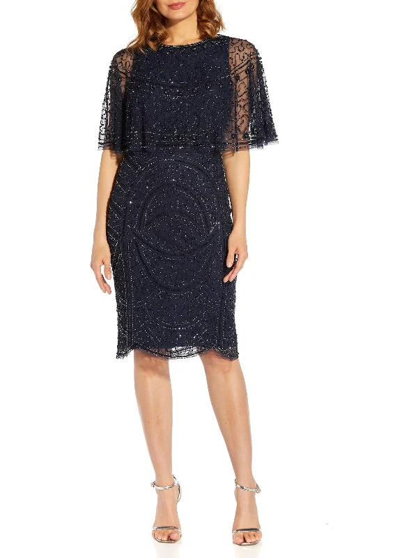 Pleated Skirt Party Dress for Feminine Style -Womens Beaded Sheath Cocktail and Party Dress Pleated Skirt Party Dress for Feminine Style -Womens Beaded Sheath Cocktail and Party Dress