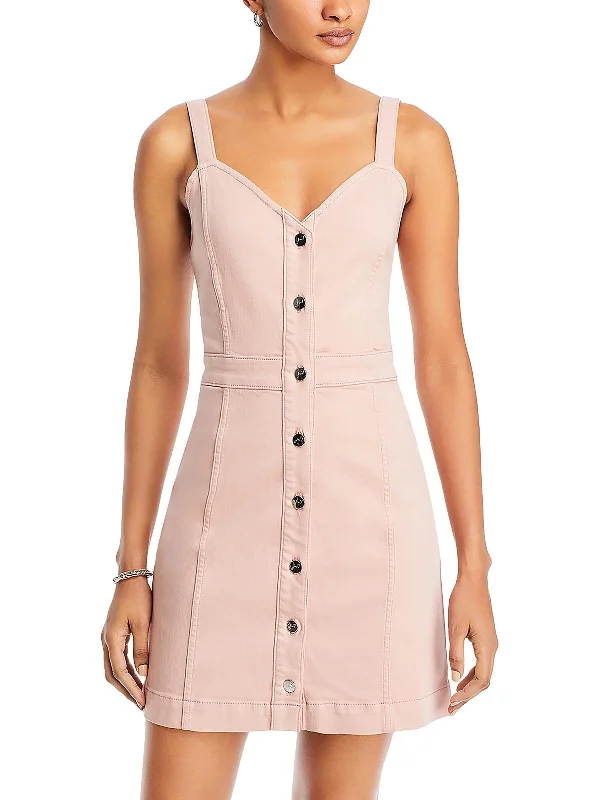Women's Light Cotton Shirt Dress-Womens Casual Mini Shirtdress