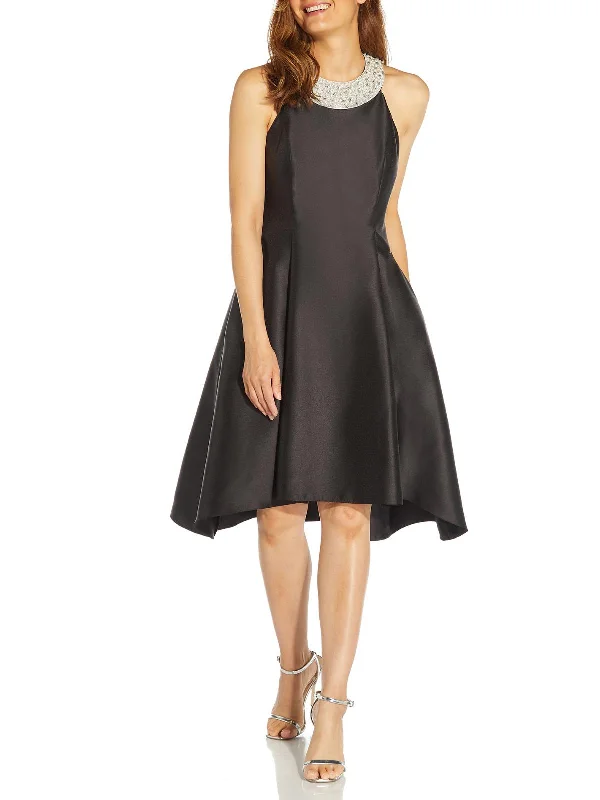 Knee-Length Party Dress for Cocktail Hour -Womens Embellished Halter Cocktail and Party Dress Knee-Length Party Dress for Cocktail Hour -Womens Embellished Halter Cocktail and Party Dress