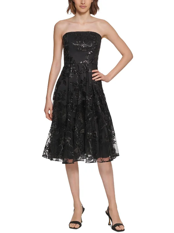 Full-Skirt Party Dress for Princess Look -Womens Embroidered Midi Cocktail and Party Dress Full-Skirt Party Dress for Princess Look -Womens Embroidered Midi Cocktail and Party Dress