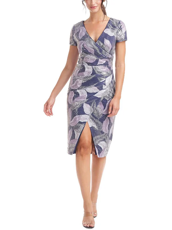 Simple Wrap Party Dress for Effortless Look -Womens Faux Wrap Knee Cocktail and Party Dress Simple Wrap Party Dress for Effortless Look -Womens Faux Wrap Knee Cocktail and Party Dress