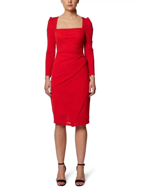 Batwing Sleeve Party Dress for Trendy Style -Womens Faux Wrap Midi Cocktail and Party Dress Batwing Sleeve Party Dress for Trendy Style -Womens Faux Wrap Midi Cocktail and Party Dress