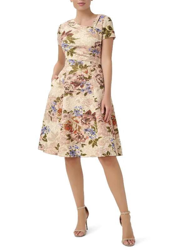 Tulle Party Dress for Princess Look -Womens Floral Metallic Cocktail and Party Dress