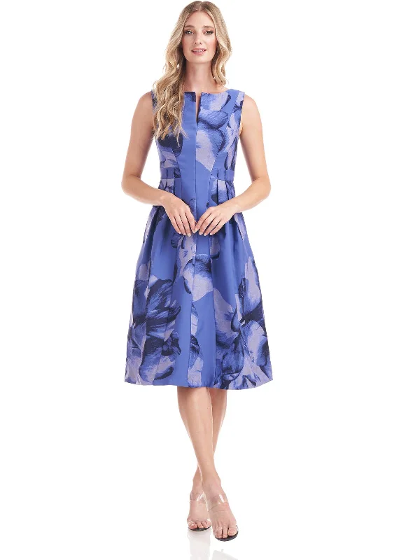 Gold Metallic Party Dress for Shiny Glam -Womens Floral Midi Cocktail and Party Dress Gold Metallic Party Dress for Shiny Glam -Womens Floral Midi Cocktail and Party Dress