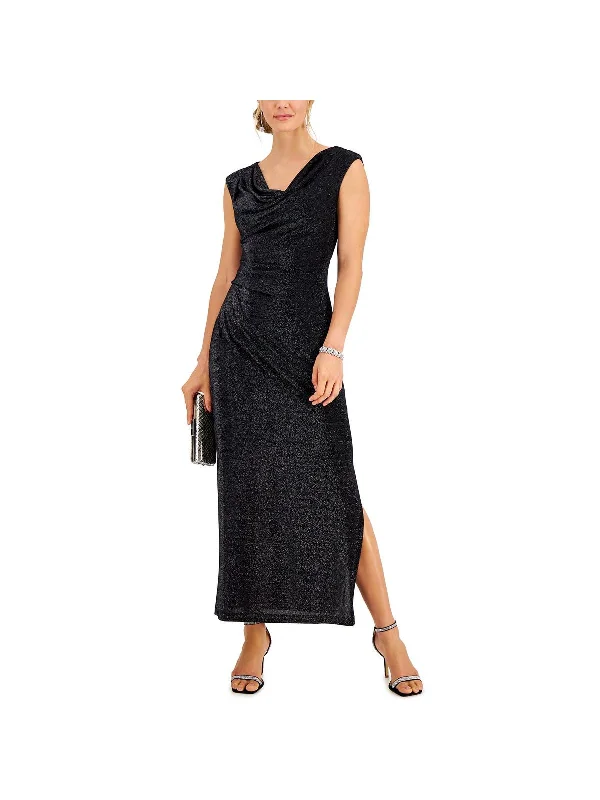 Off-The-Shoulder Party Dress for Chic Vibe -Womens Metallic Gathered Cocktail and Party Dress Off-The-Shoulder Party Dress for Chic Vibe -Womens Metallic Gathered Cocktail and Party Dress