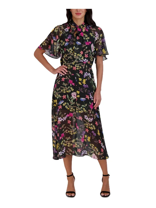 Silk Wedding Dresses with Draping for Elegant Effect -Womens Neck-Tie Wedding Guest Midi Dress Silk Wedding Dresses with Draping for Elegant Effect -Womens Neck-Tie Wedding Guest Midi Dress