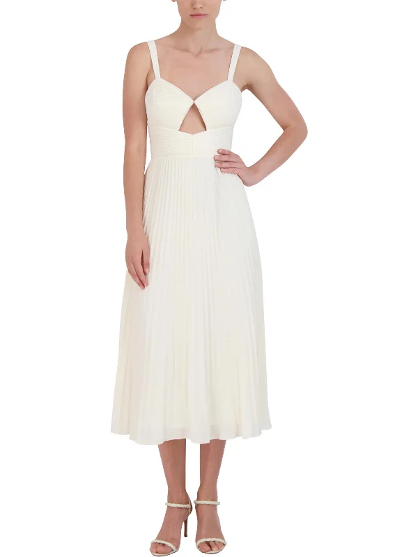 Lace Back Party Dress for Sexy Vibe -Womens Pleated Midi Cocktail And Party Dress