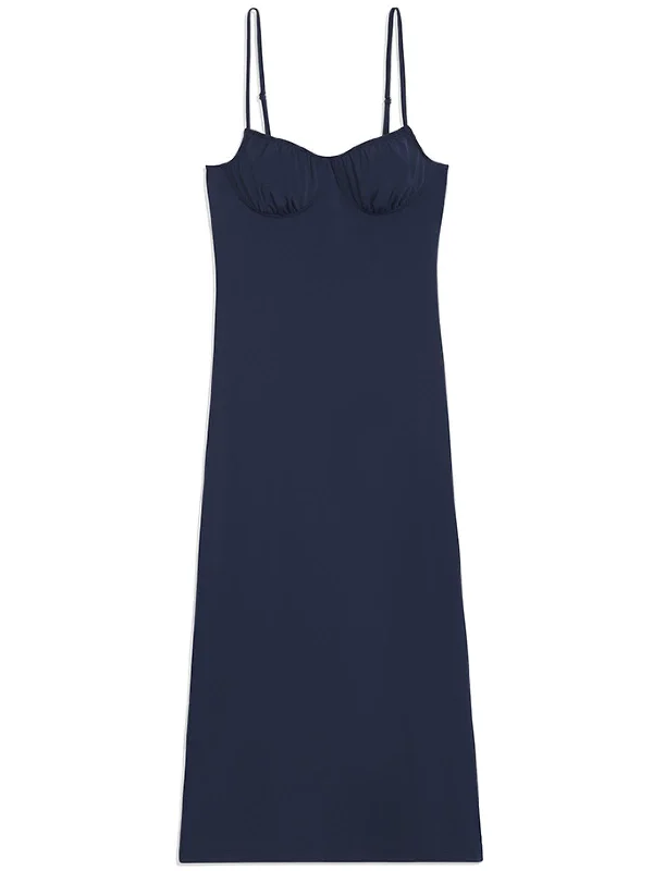 Summer Satin Slip Dress -Women's Slip Dress with Lace Back -Womens Ruched Sleeveless Slip Dress