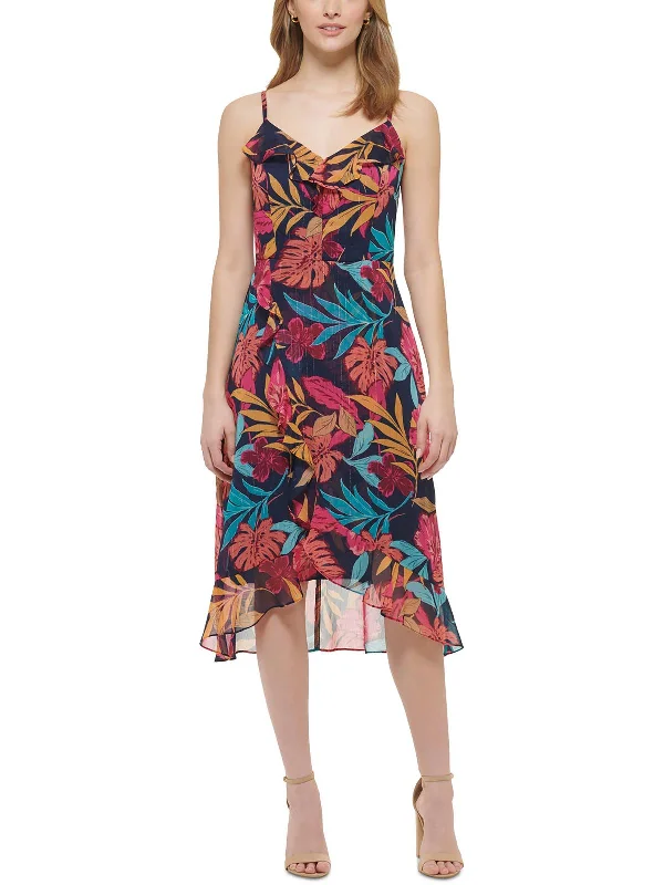 Plain Slip Dress -Evening Wear Slip Dress -Womens Ruffle Knee Length Slip Dress