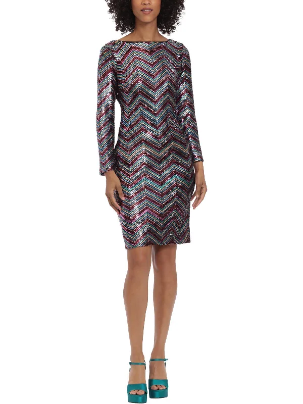 Shift Party Dress for Modern Style -Womens Sequin Mini Cocktail and Party Dress