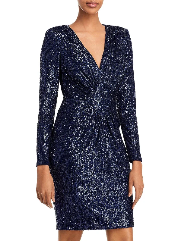 Bold Purple Party Dress for Luxe Look -Womens Sequined Long Sleeves Cocktail and Party Dress Bold Purple Party Dress for Luxe Look -Womens Sequined Long Sleeves Cocktail and Party Dress