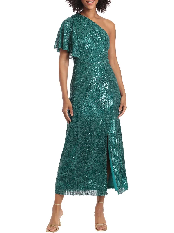 Satin Skater Party Dress for Playful Style -Womens Sequined One-shoulder Cocktail and Party Dress Satin Skater Party Dress for Playful Style -Womens Sequined One-shoulder Cocktail and Party Dress