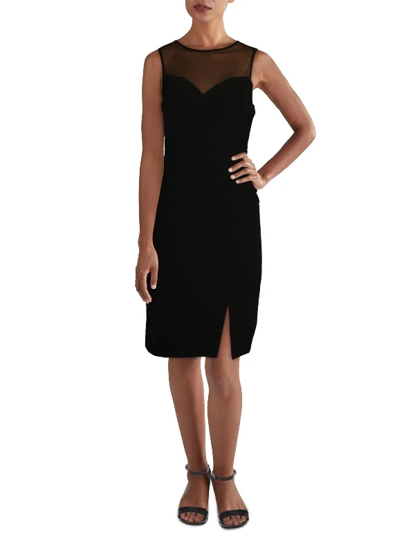Pleated Party Dress for Elegant Evening -Womens Sheer Short Cocktail and Party Dress Pleated Party Dress for Elegant Evening -Womens Sheer Short Cocktail and Party Dress
