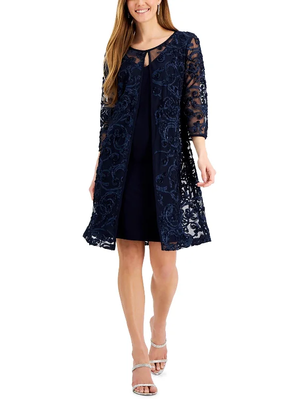 Plus-Size Party Dress for Curvy Women -Womens Soutache Knee Cocktail and Party Dress Plus-Size Party Dress for Curvy Women -Womens Soutache Knee Cocktail and Party Dress