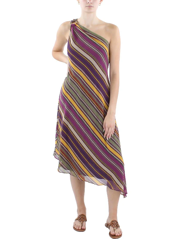 Luxury Velvet Slip Dress -Women's Slip Dress with Adjustable Straps -Womens Striped Tea Length Slip Dress