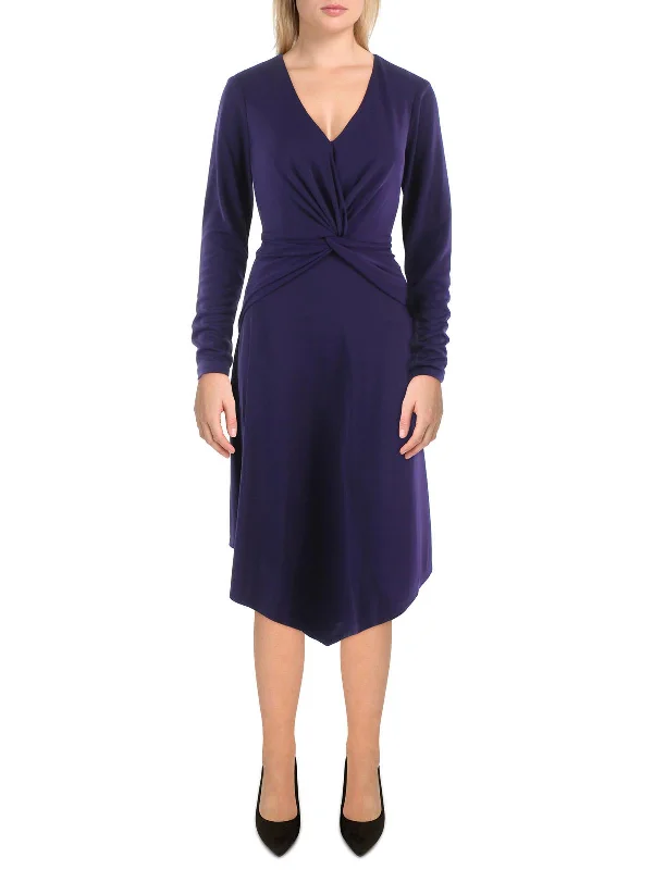 Black and White Party Dress for Classic Appeal -Womens Surplice Midi Cocktail and Party Dress Black and White Party Dress for Classic Appeal -Womens Surplice Midi Cocktail and Party Dress