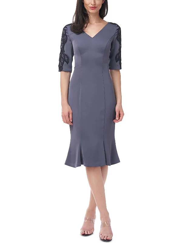 Floral Print Party Dress for Spring Events -Womens V-Neck Lace Trim Cocktail and Party Dress Floral Print Party Dress for Spring Events -Womens V-Neck Lace Trim Cocktail and Party Dress