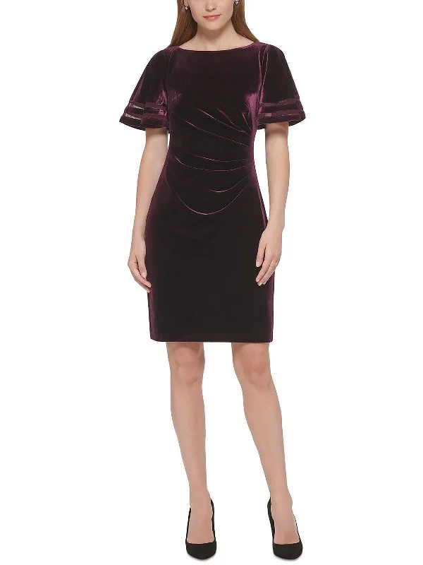 Sweetheart Neck Party Dress for Romantic Look -Womens Velvet Midi Cocktail and Party Dress Sweetheart Neck Party Dress for Romantic Look -Womens Velvet Midi Cocktail and Party Dress