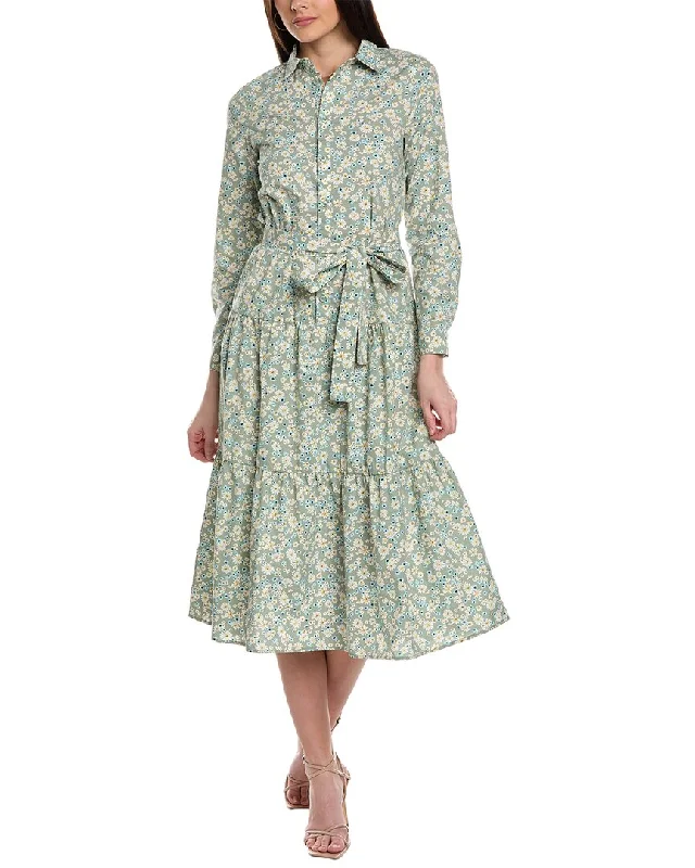Stylish Short Sleeve Shirt Dress-YAL New York Printed Shirtdress