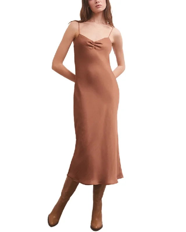 Slip Dress with Metallic Finish -Elegant Slip Dress with Lace Details -Z SUPPLY Lark Lux Sheen Slip Dress