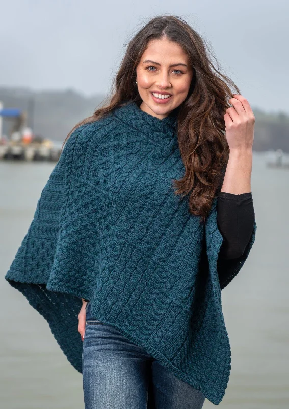 Women's Cloak for Cozy Outdoors-IrelandsEye Poncho | Atlantic
