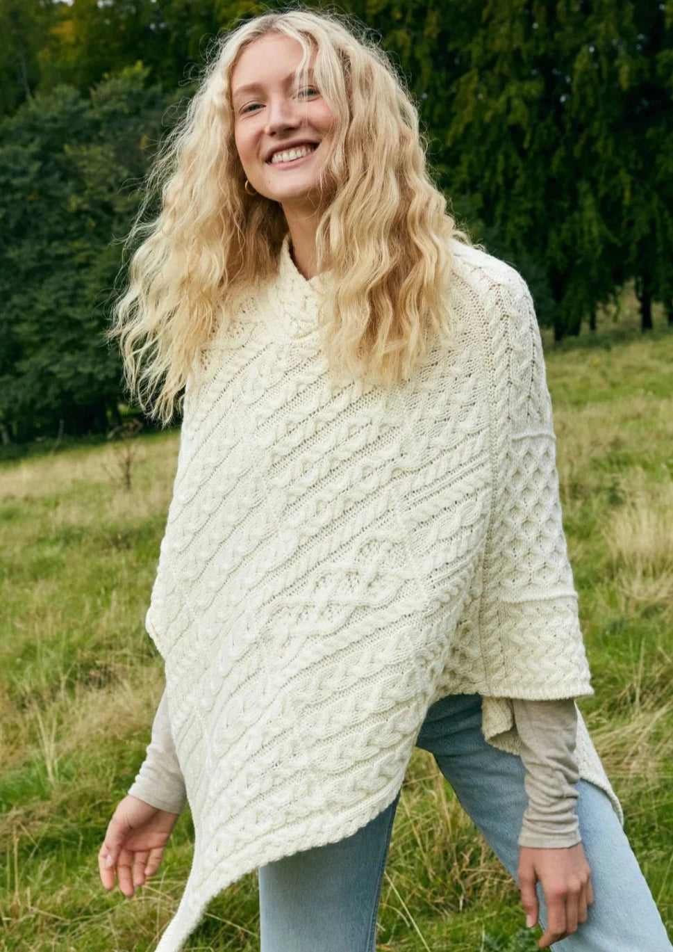 Women's Cape Cloak for Winter-IrelandsEye Poncho | Natural