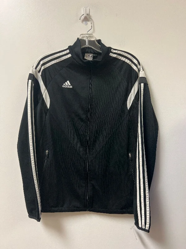 Women's Jackets with Sustainable Fabric-Athletic Jacket By Adidas In Black, Size: L Women's Jackets with Sustainable Fabric-Athletic Jacket By Adidas In Black, Size: L