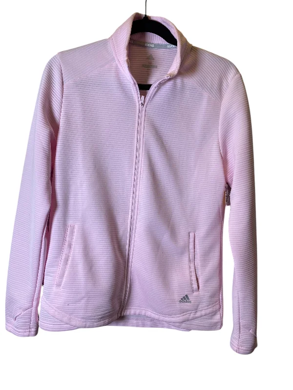 Women's Jackets for Gym Wear-Athletic Jacket By Adidas In Pink, Size: M