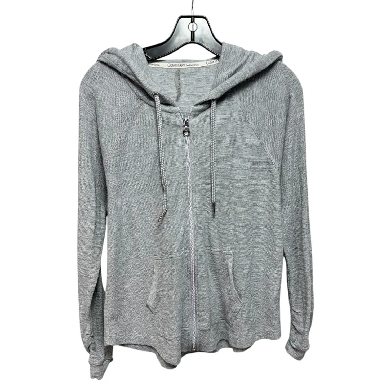 Women's Jackets with Winter Warmth-Athletic Jacket By Calvin Klein Performance In Grey, Size: M Women's Jackets with Winter Warmth-Athletic Jacket By Calvin Klein Performance In Grey, Size: M