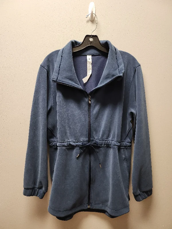 Women's Jackets with Zip Pockets-Athletic Jacket By Lululemon In Blue, Size: 6