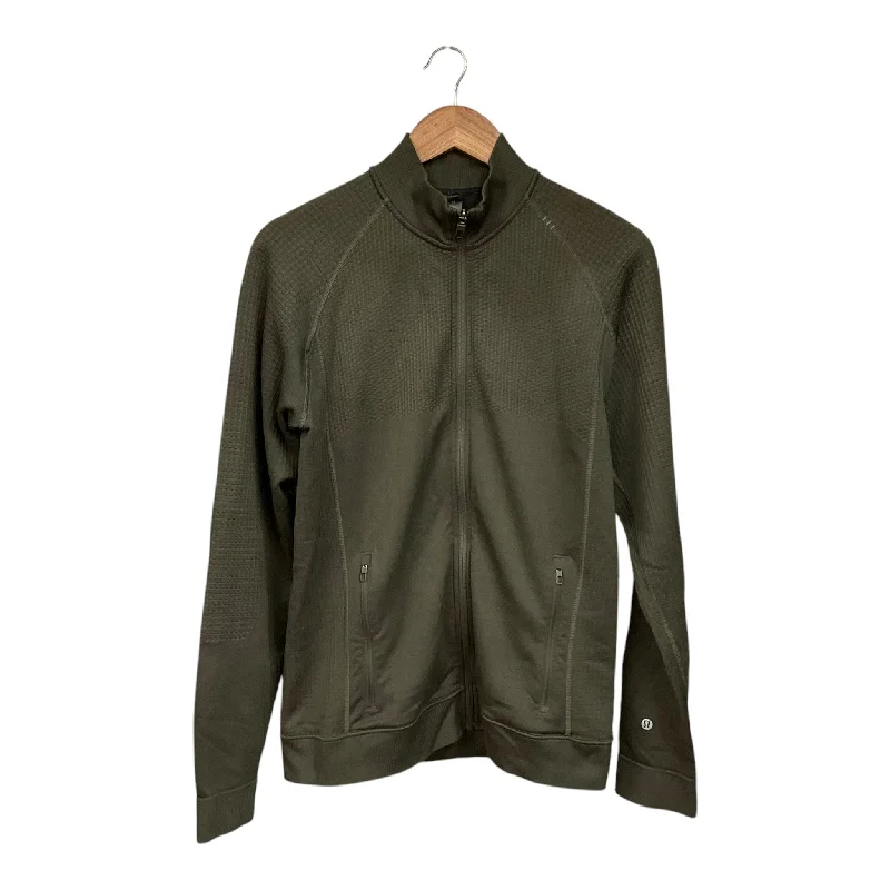 Women's Jackets for Layering Over Dresses-Athletic Jacket By Lululemon In Green, Size: M Women's Jackets for Layering Over Dresses-Athletic Jacket By Lululemon In Green, Size: M