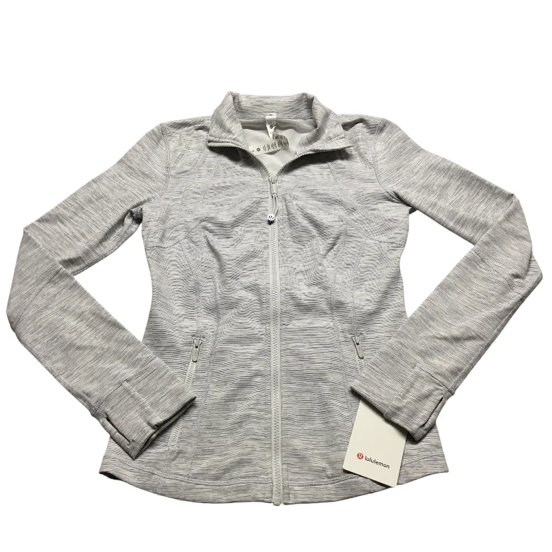 Women's Jackets with Knit Detailing-Athletic Jacket By Lululemon In Grey, Size: 6