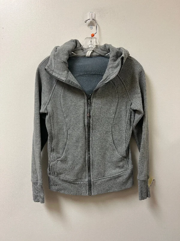 Women's Jackets with Lightweight Material-Athletic Jacket By Lululemon In Grey, Size: S Women's Jackets with Lightweight Material-Athletic Jacket By Lululemon In Grey, Size: S