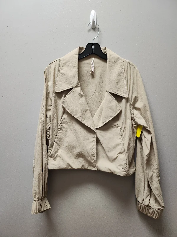 Women's Jackets with Denim Material-Athletic Jacket By Lululemon In Tan, Size: M