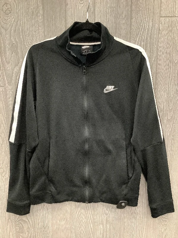 Women's Jackets with Fitted Silhouette-Athletic Jacket By Nike In Black, Size: M