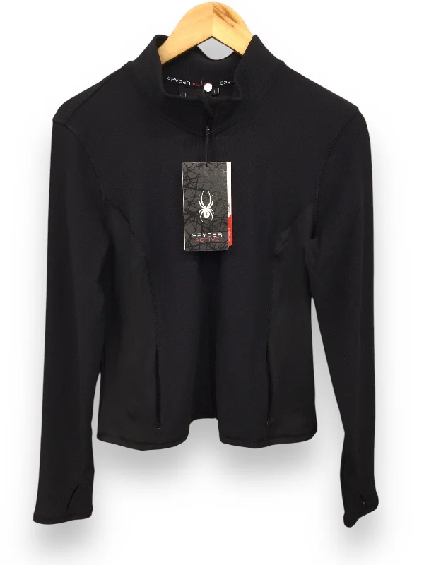 Women's Jackets for Layering with Dresses-Athletic Jacket By Spyder In Black, Size: L Women's Jackets for Layering with Dresses-Athletic Jacket By Spyder In Black, Size: L