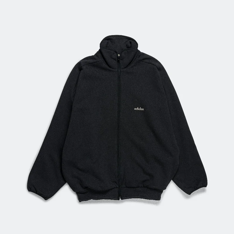 Women's Jackets with Vibrant Detailing-Athletics Fleece Track Jacket - Black