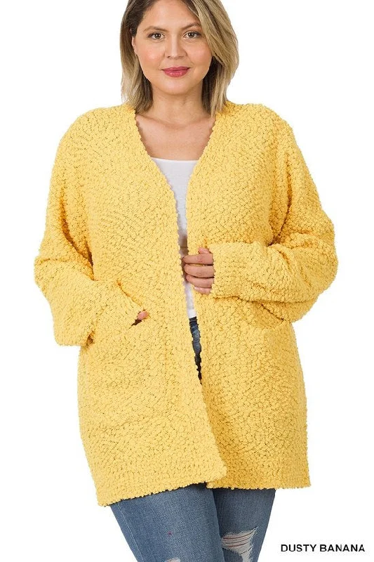 Kimono with Bold Color Palettes-Banana Popcorn Cardigan