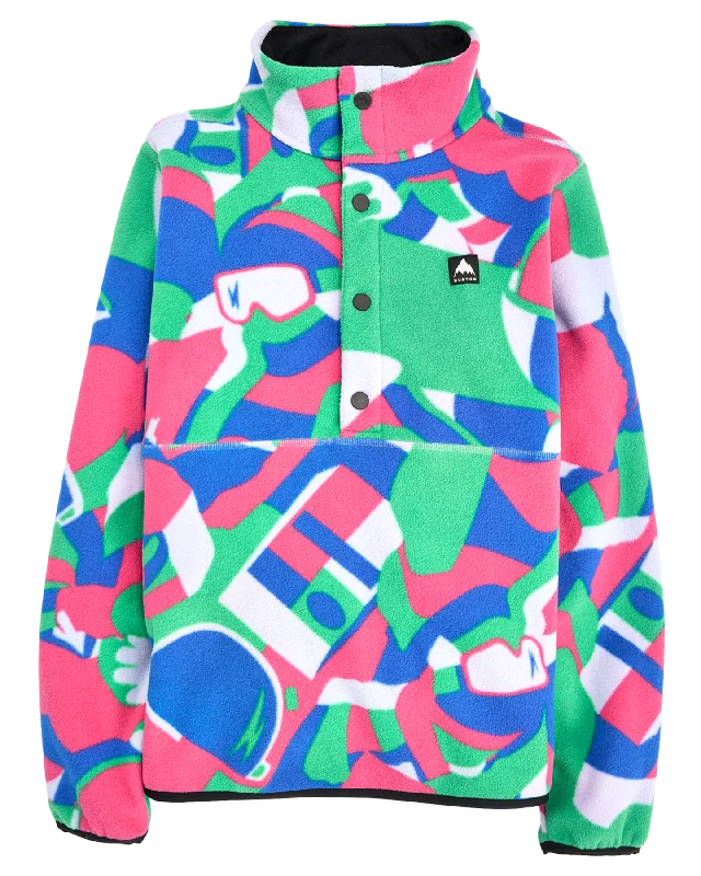 Women's Jackets for Cold Winter Days-Burton Kids' Cinder Fleece Anorak - Multi Cosmoblock Women's Jackets for Cold Winter Days-Burton Kids' Cinder Fleece Anorak - Multi Cosmoblock