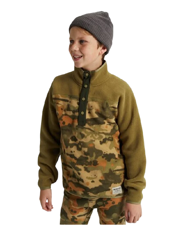Women's Jackets with Soft Fleece Lining-Burton Kid's Spark Fleece Snow Anorak - Martini / Kelp Camo - 2023