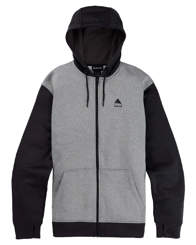 Women's Jackets for Timeless Appeal-Burton Men's Burton Oak Full-Zip Hoodie - Gray Heather/True Black Women's Jackets for Timeless Appeal-Burton Men's Burton Oak Full-Zip Hoodie - Gray Heather/True Black