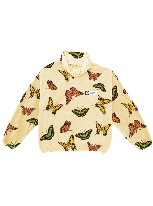 Women's Jackets for Trendy Outerwear-Butterflies Trail Fleece - Cream