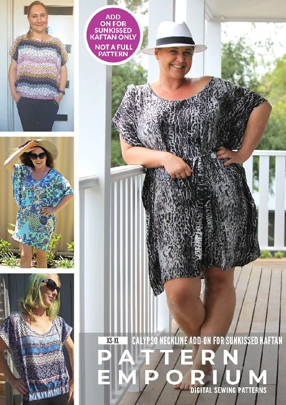 Women's Cloak with Flowing Style-Calypso Kaftan Neckline | Add-on Sewing Pattern