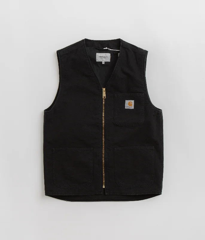 Women's Jackets for Traveling-Carhartt Arbor Vest - Black / Aged Canvas