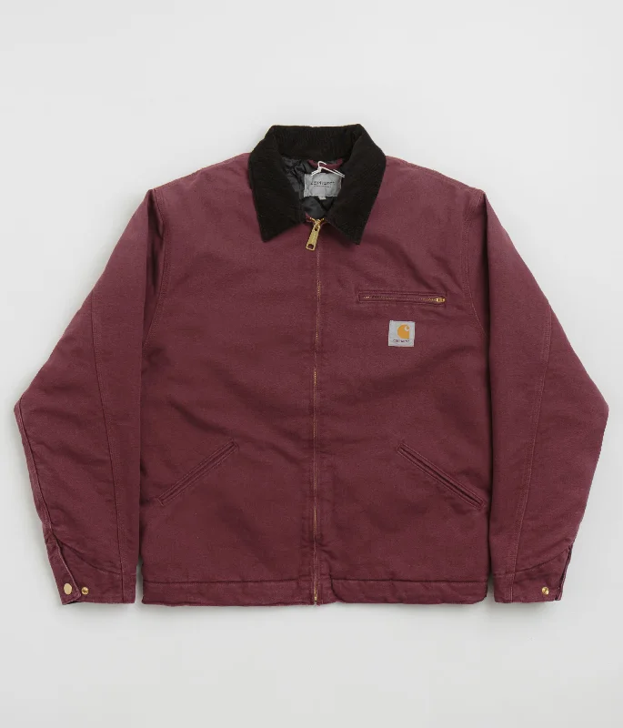 Women's Jackets with Oversized Collars-Carhartt OG Detroit Jacket - Malbec / Black