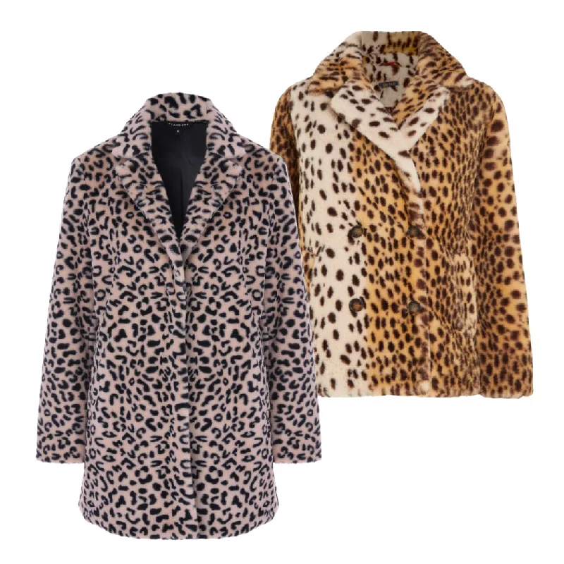 Women's Jackets for Fall and Winter Fashion-25x CHEETAH PRINT FUR COATS