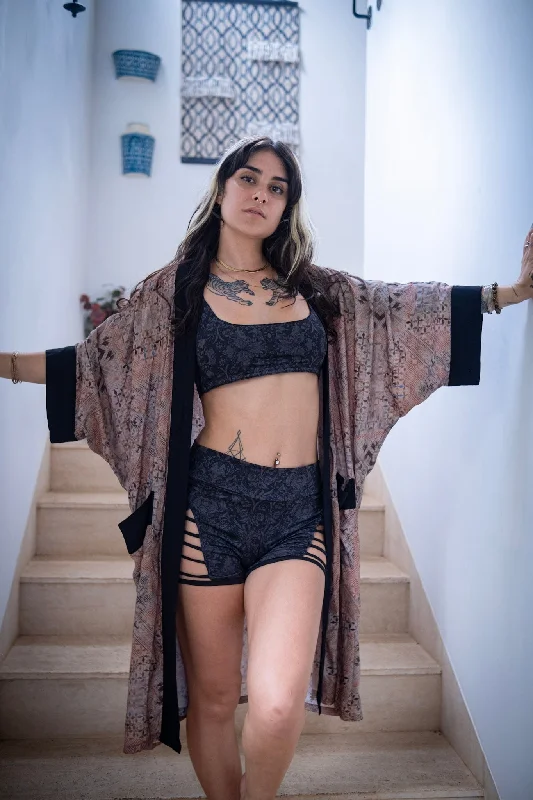 Kimono for Yoga Wear-Digital Print Kimono ~ spacy beige