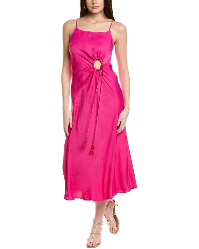 Slip Dress for Office Wear -Red Slip Dress for Night Out -FARM Rio Slip Midi Dress