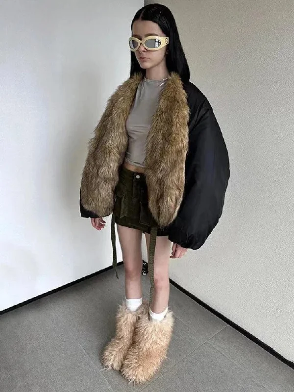 Women's Jackets for a Casual, Polished Look-Faux Fur Puffer Jacket