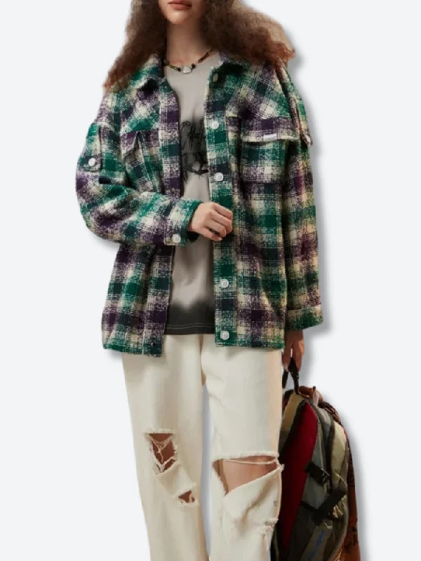 Women's Jackets for Layering Under Sweaters-Flannel Shirt Jacket